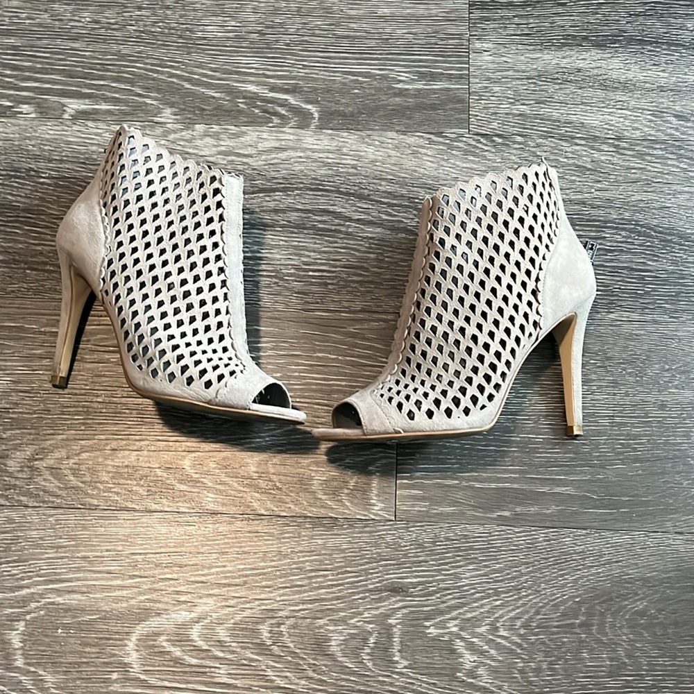 Open Toe Suede Booties